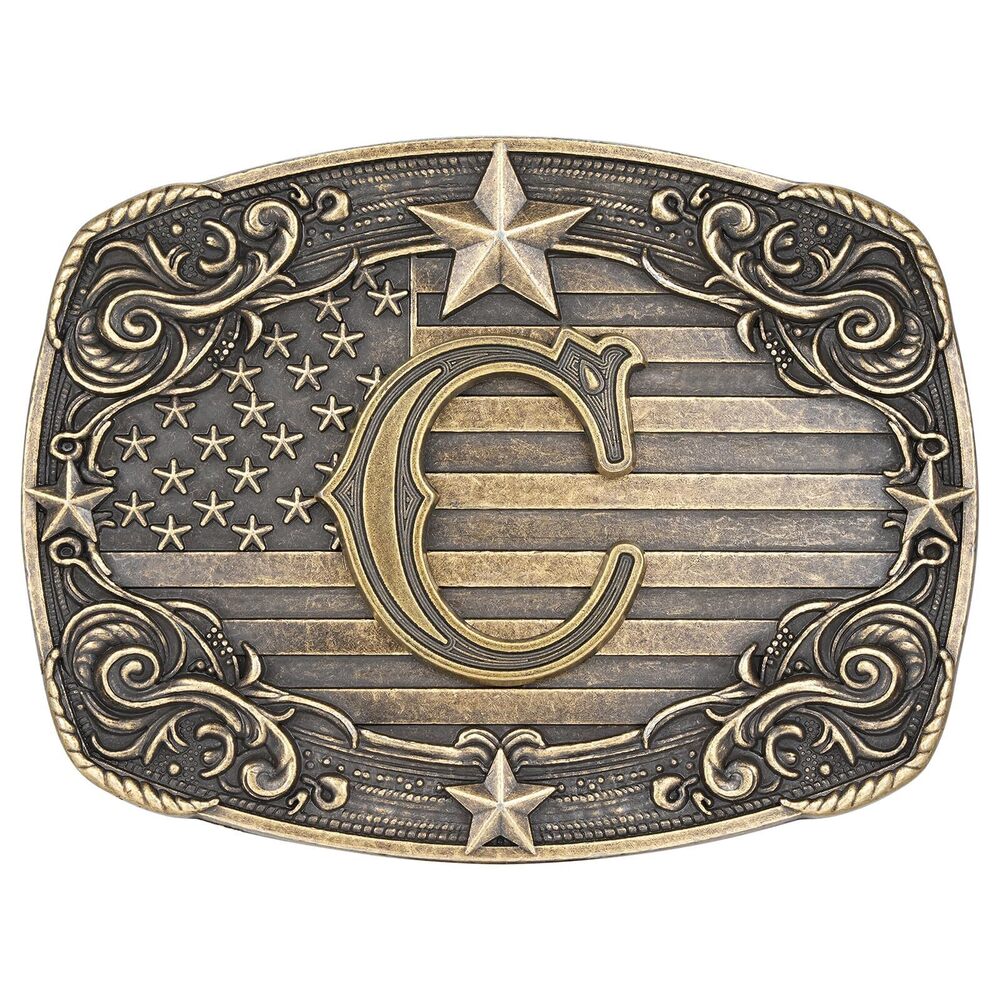 7506 Western Belt Buckle Initial Letter ABCDJRM to Z Rodeo Cowboy Belt